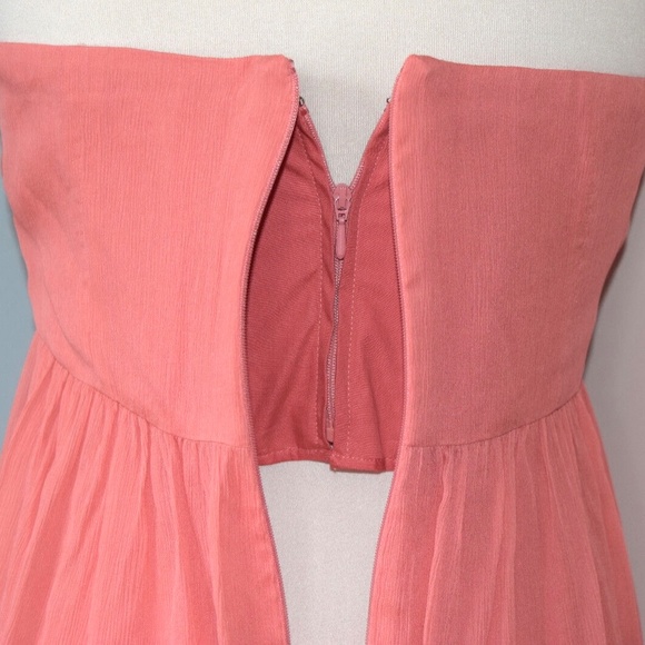 NWT 4 JCrew Taryn Dress Silk Chiffon Formal Cocktail Salmon Prom Medium Papaya - Picture 5 of 9